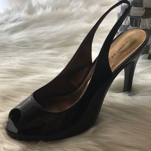 Chinese laundry black sling back peep toe heel